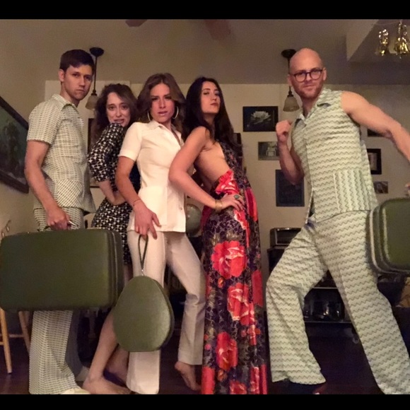 70s Disco Suit sexy white pant set Small Vintage - Picture 6 of 11